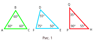 сумма углов треугольника